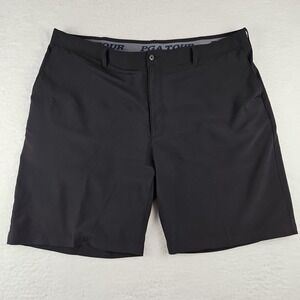 PGA‎ Tour Mens Golf Stretch Shorts Black Size 42 Polyester Lightweight Wicking
